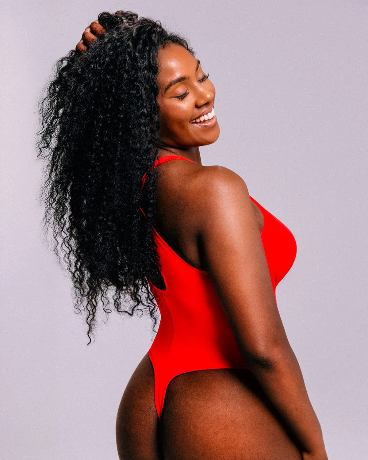 Bare Essentials™ AirSlim® Deep V-Neck Cross Back Thong Bodysuit - Image 4