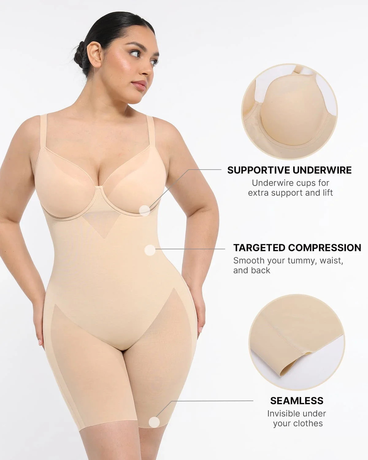 Bare Essentials™ Cream Touch™ Full Coverage Seamless Shaping Bodysuit - Image 9