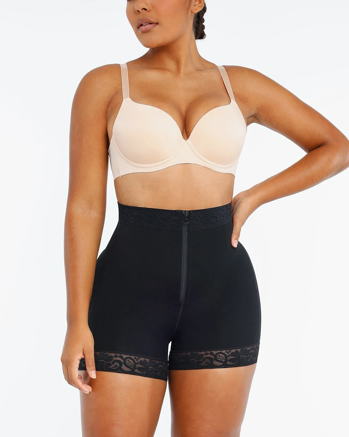 Bare Essentials™ AirSlim® Lace Steel Boned Butt Enhancer Short - Image 5