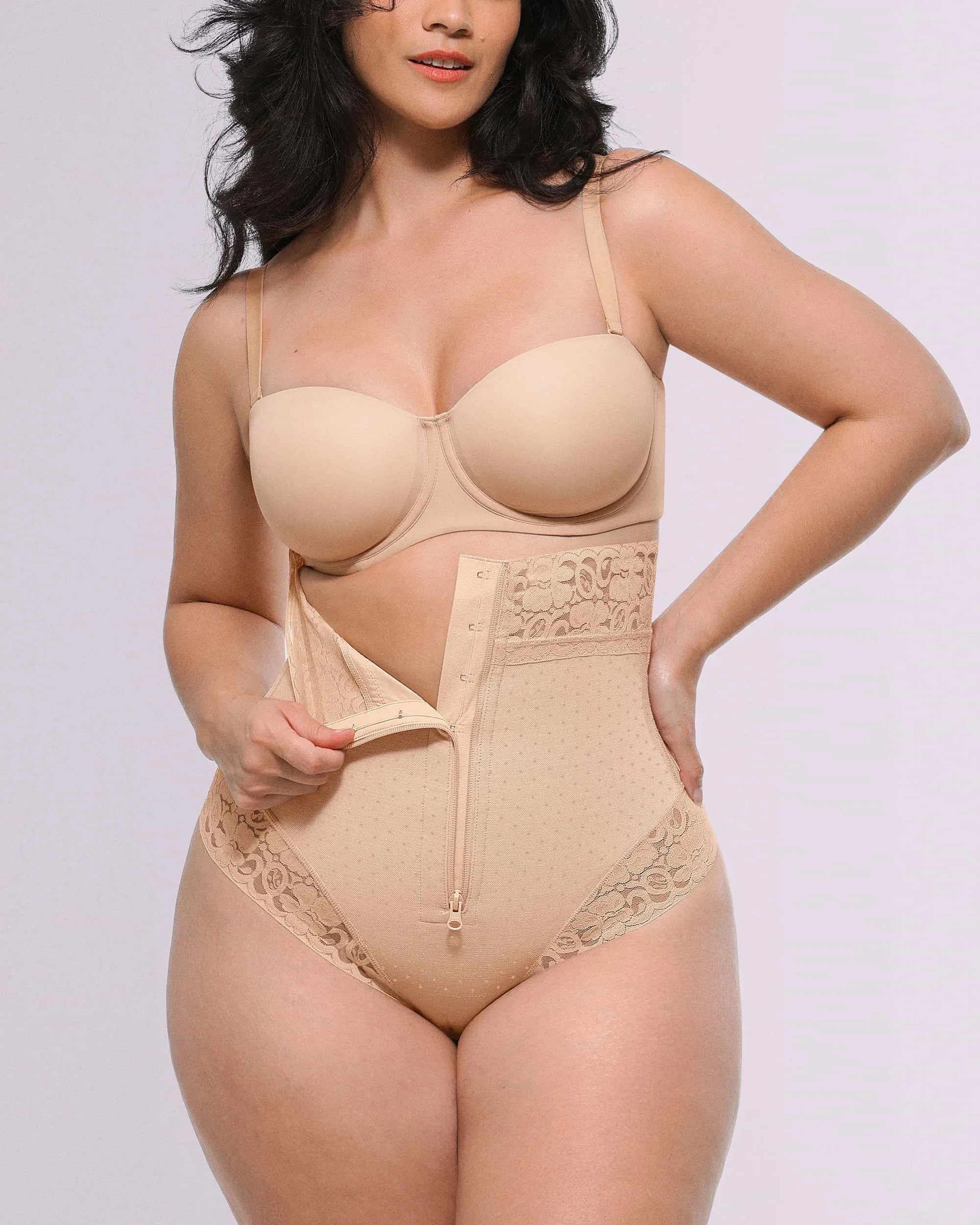 Bare Essentials™ AirSlim® High-Waisted Polka Dot Shaping Thong - Image 2