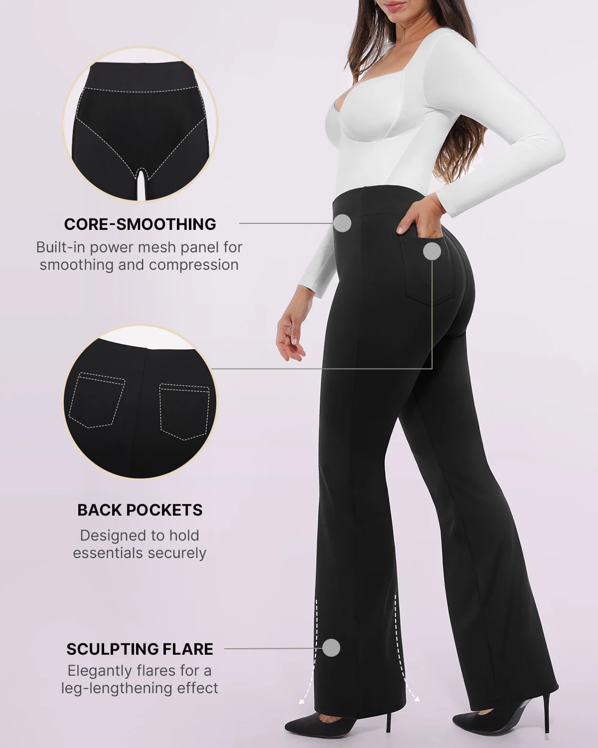 Bare Essentials™ AirSlim® Back Pocket Flare Work Pant - Image 3