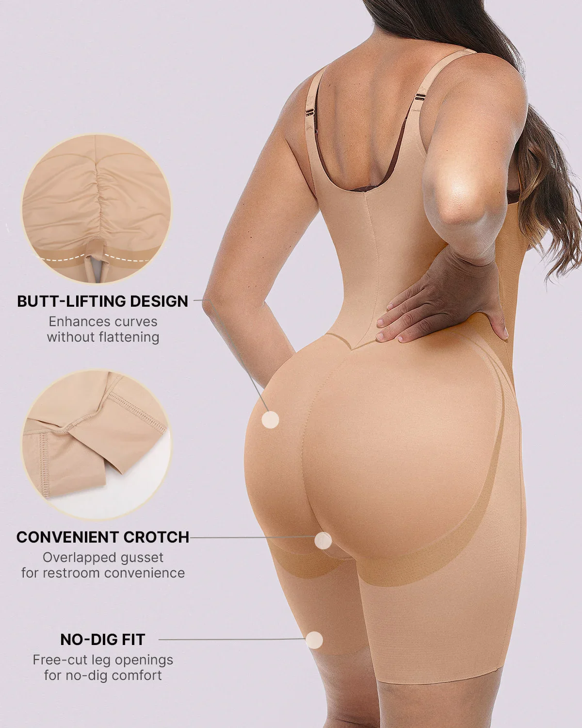 Curve Code™ LYCRA®FitSense™ Open Bust Full Bodysuit - Image 12