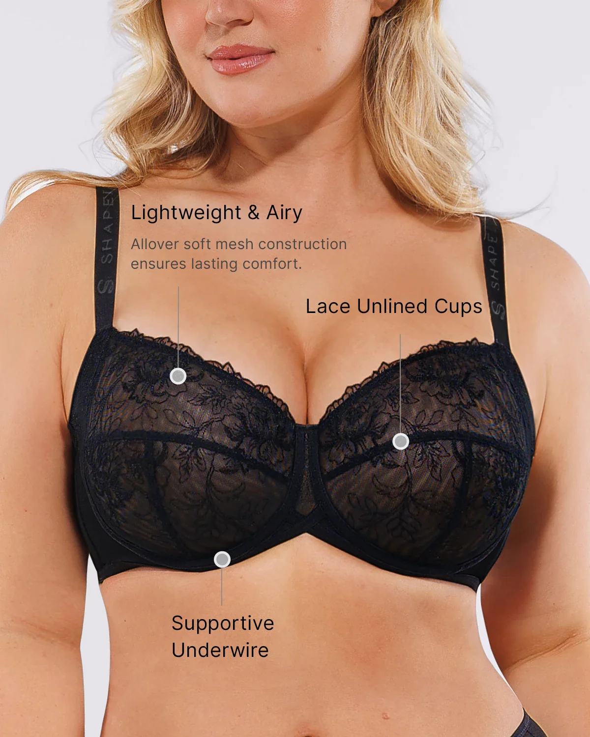 Lace Glamour™ AirSlim® Unlined Lace Underwired Bra - Image 13