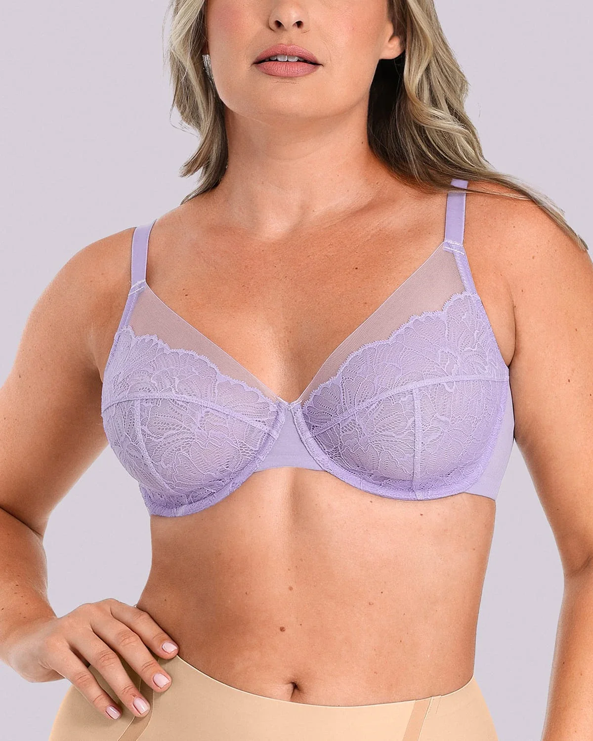Bare Essentials™ AirSlim® Unlined Lace Underwired Uplift Bra - Image 13